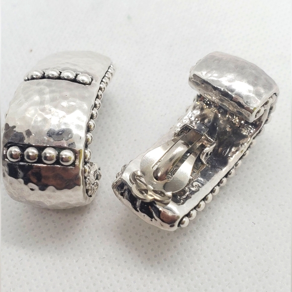 NWOT Sterline Silver SS 925 large Clip-on Hoops/earrings - Picture 6 of 6